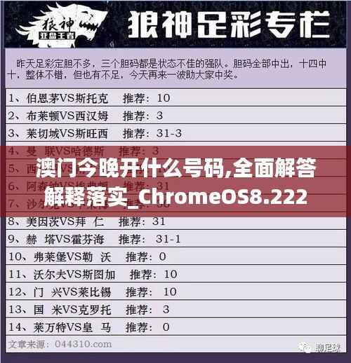 澳门今晚开什么号码,全面解答解释落实_ChromeOS8.222