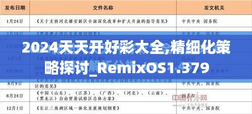 2024天天开好彩大全,精细化策略探讨_RemixOS1.379