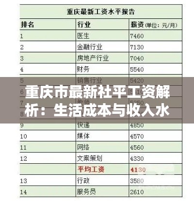 重庆市最新社平工资解析:生活成本与收入水平的双重考量