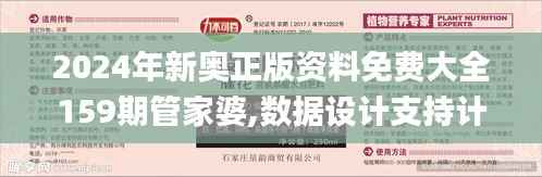 2024年新奥正版资料免费大全159期管家婆,数据设计支持计划_8DM10.204