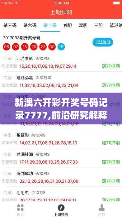 新澳六开彩开奖号码记录7777,前沿研究解释定义_Superior4.970