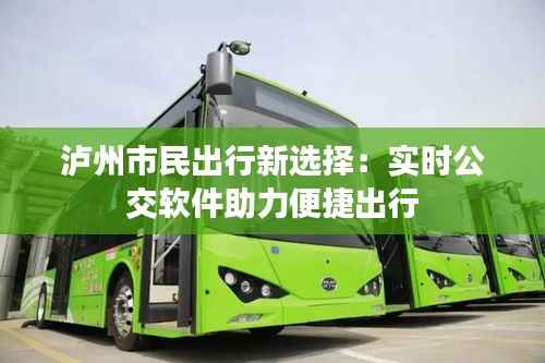 泸州市民出行新选择:实时公交软件助力便捷出行